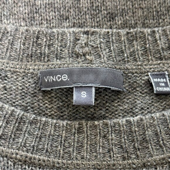 Vince Striped Sweater Wool Yak Hair Sweater Tunic Gray Cream Women Size S - Picture 4 of 8